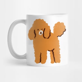 Orange Apricot Minimalistic Poodle Illustration Mug